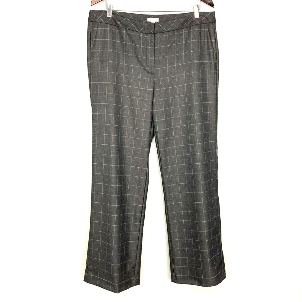 J. Jill Windowpane Plaid Trousers Women’s Size 14 Straight Leg Mid-Rise Classic